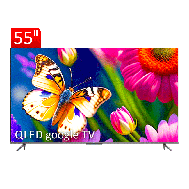 تلویزیون QLED UHD 4K هوشمند google TV تی سی ال مدل C635i سایز 55 اینچ