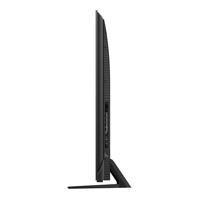 تصویری از نیم رخ سمت چپ تلویزیون QLED UHD 4K هوشمند google TV تی سی ال مدل C745