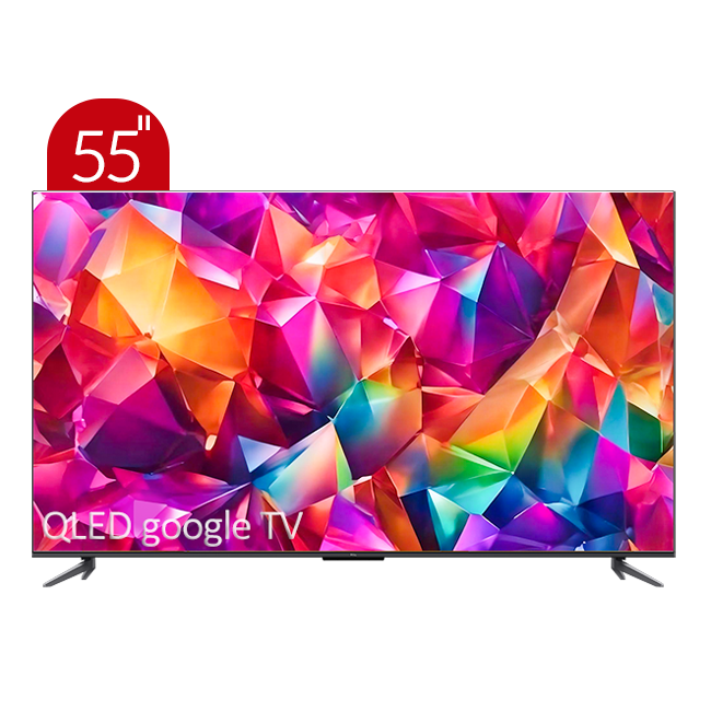 تلویزیون QLED UHD 4K هوشمند google TV تی سی ال مدل C645 سایز 55 اینچ