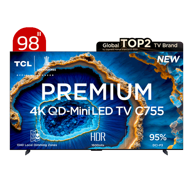 تلویزیون QD-MINI LED 4K تی سی ال C755 98 اینچ