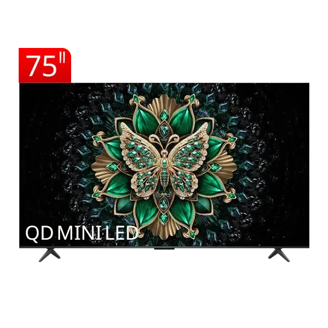تلویزیون QDmini LED 4K UHD هوشمند تی‌سی‌ال مدل 75C6K سایز 75 اینچ از روبرو